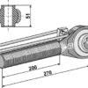 Topstangs ende med kugle M42x3 - 200