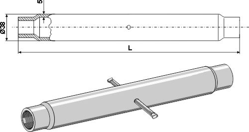 Rør for topstang M24x3
