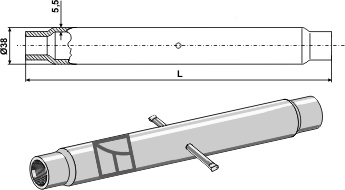 Rør for topstang M24x3