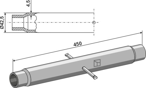 Rør for topstang M27x3