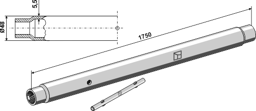 Rør for topstang M30x3,5