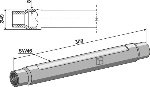 Rør for topstang M36x3
