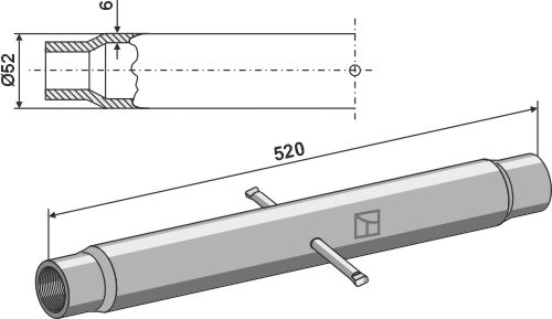 Rør for topstang M36x3