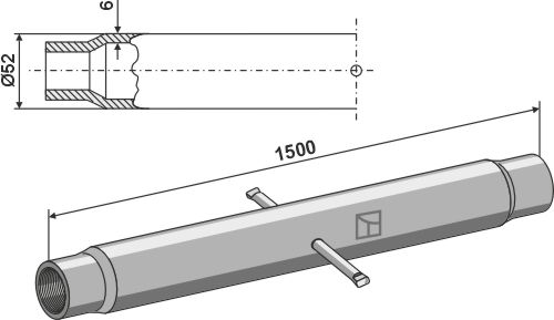 Rør for topstang M36x3