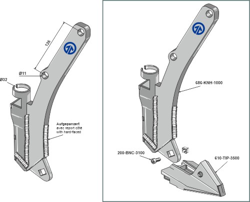 Holder for skærspids