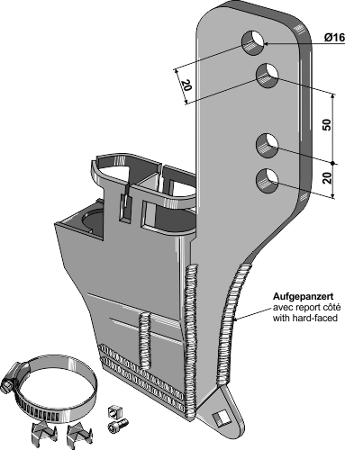 Såhus/Holder VOS - dobbelt - sædekorn/gødning