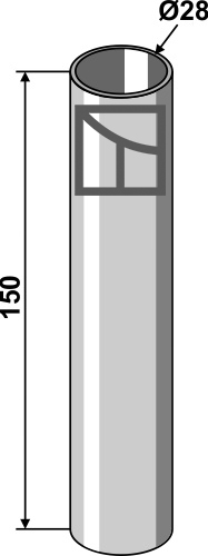Rørforlænger 150 mm Ø28
