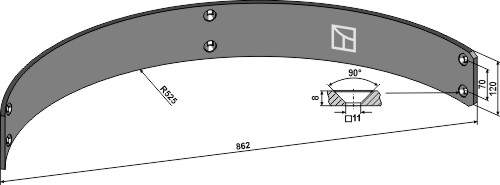 Ledeplade 862mm