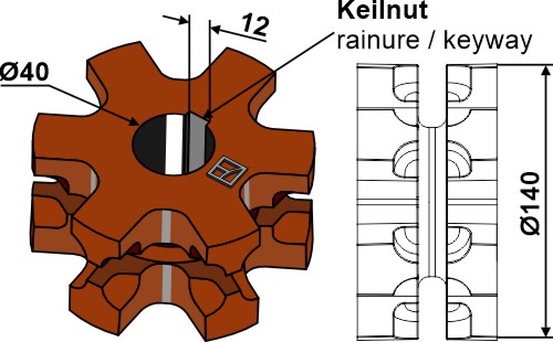 Kædehjul Ø140