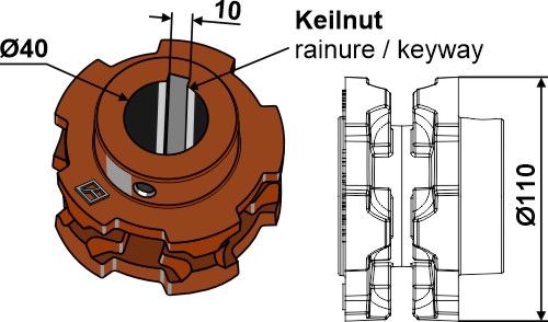 Kædehjul Ø110