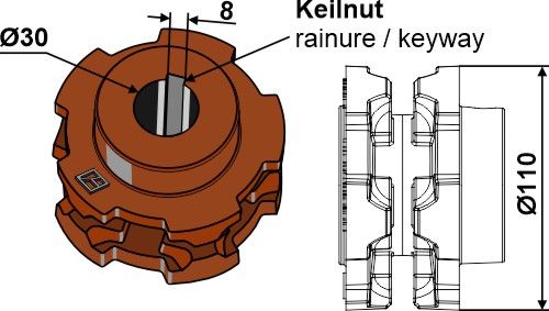 Kædehjul Ø110