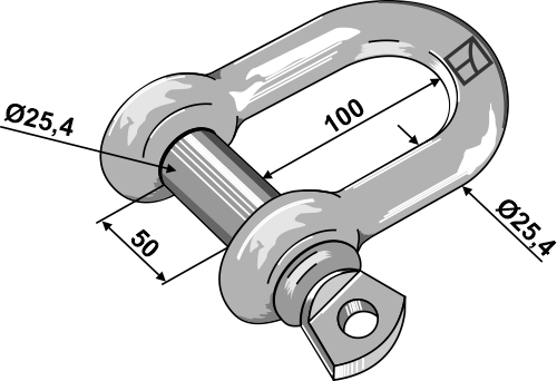 Standard Sjækkel 25,4mm Galvaniseret