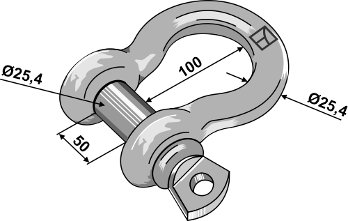 Standard Sjækkel buet 25,4mm Galvaniseret