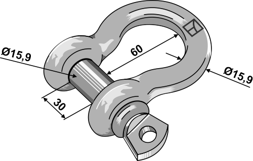 Standard Sjækkel buet 15,9mm Galvaniseret