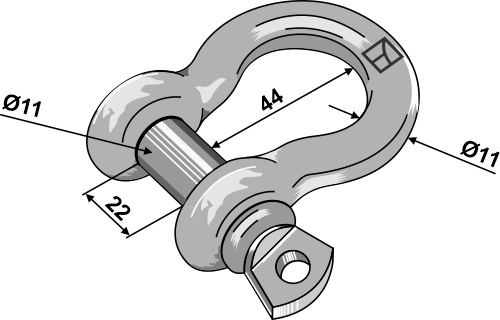 Standard Sjækkel buet 11mm Galvaniseret