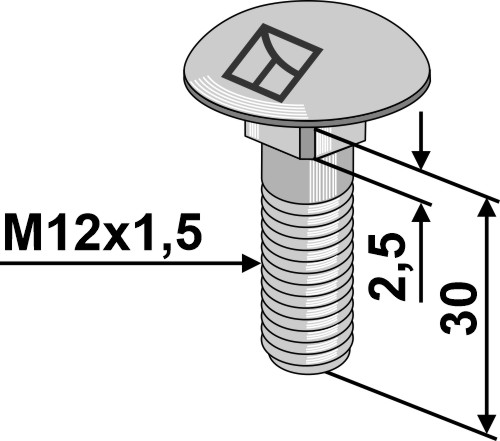 Bræddebolt M12x1,5x30