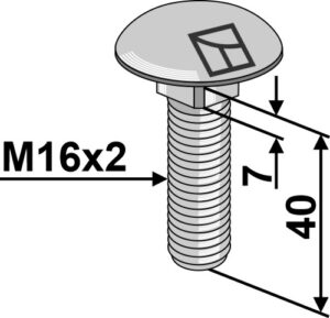 70-1017 Bræddebolt M16x2x40