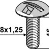 Bræddebolt M8x1,25x16 galvaniseret