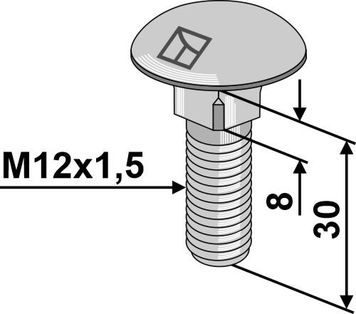 Bræddebolt M12x1,5x30