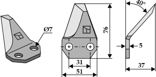 Fodermixer kniv venstre