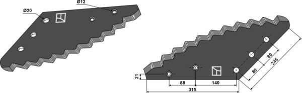 Fodermixer kniv