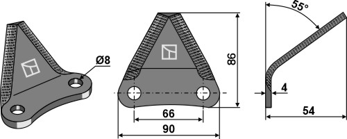 Fodermixer kniv - (hårdmetal belagt) bagside
