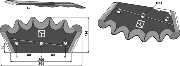 Fodermixer kniv - (hårdmetal belagt) bagside, højre