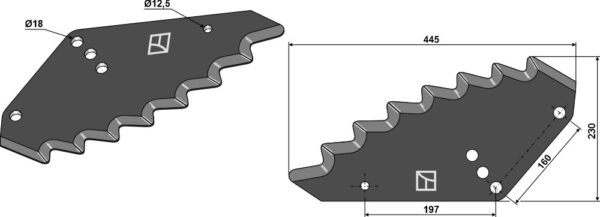 Fodermixer kniv - (hårdmetal belagt) bagside