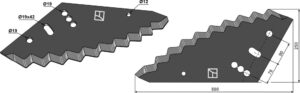 70-373 Fodermixer kniv - (hårdmetal belagt) bagside