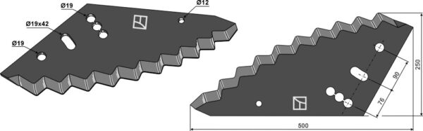 Fodermixer kniv - (hårdmetal belagt) bagside