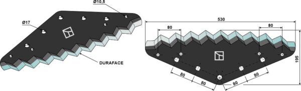 Fodermixer kniv - DURAFACE