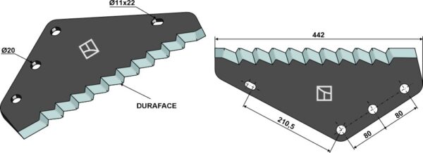 Fodermixer kniv - DURAFACE