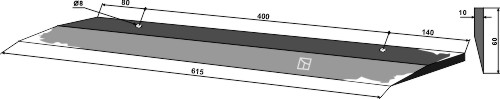 Sidekniv for ensilage 615mm - højre