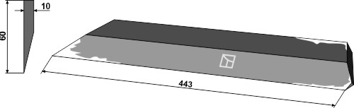 Sidekniv for ensilage 443mm - højre