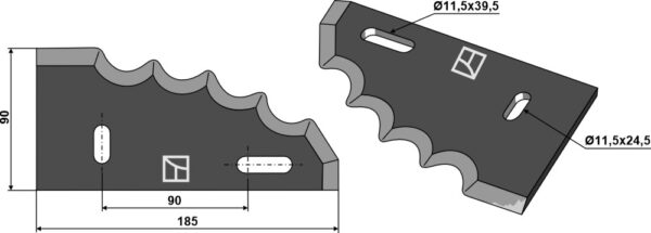 Fodermixer kniv venstre