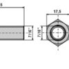 Plovbolt 7/16''UNFx40 - 8.8 med møtrik