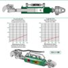 Hydraulisk topstang m. klo og krydsled