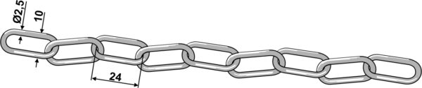 Sikrings kæde galvaniseret