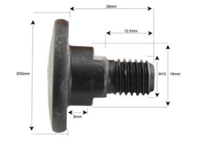 Knivboltsæt- M10x28mm - Passer til Kidd, Kuhn, Vicon Passer til: 56150100K