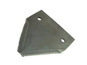 Knivblad - takket overside - 83x76x2.75mm - Hul Ø6.5mm - Hulafstand 50mm - Passer tilJohn Deere Passer til: P49650H