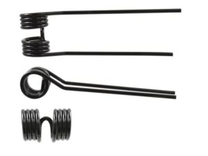 Rivefjeder - Højre - Længde:387mm, Bredde:110mm, Ø9.5mm - Passer til Kuhn, John Deere, New Holland Passer til: 58740700