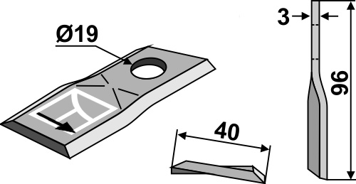 Kniv 96x40mm