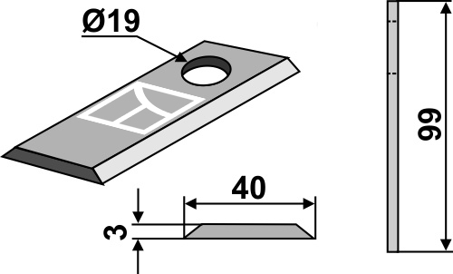 Kniv 99x40mm