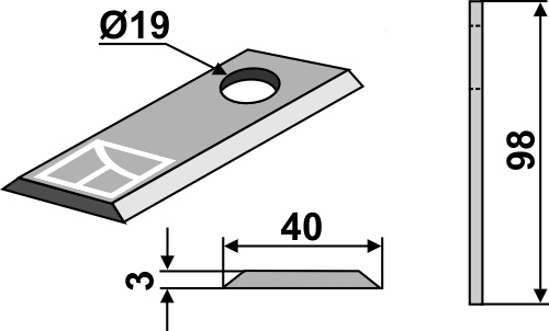 Kniv 98x40mm