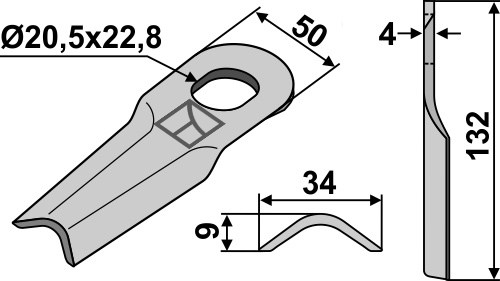 Kniv 132x34mm