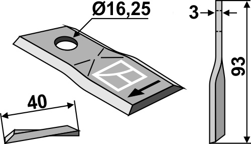 Kniv 93x40mm