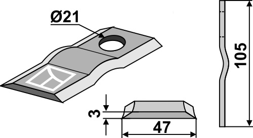 Kniv 105x47mm