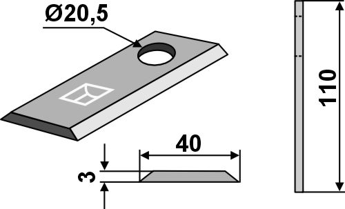 Kniv 109x40mm