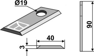 Kniv 90x40mm