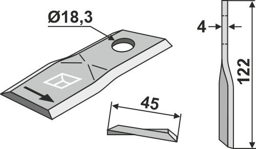 Kniv 122x45mm